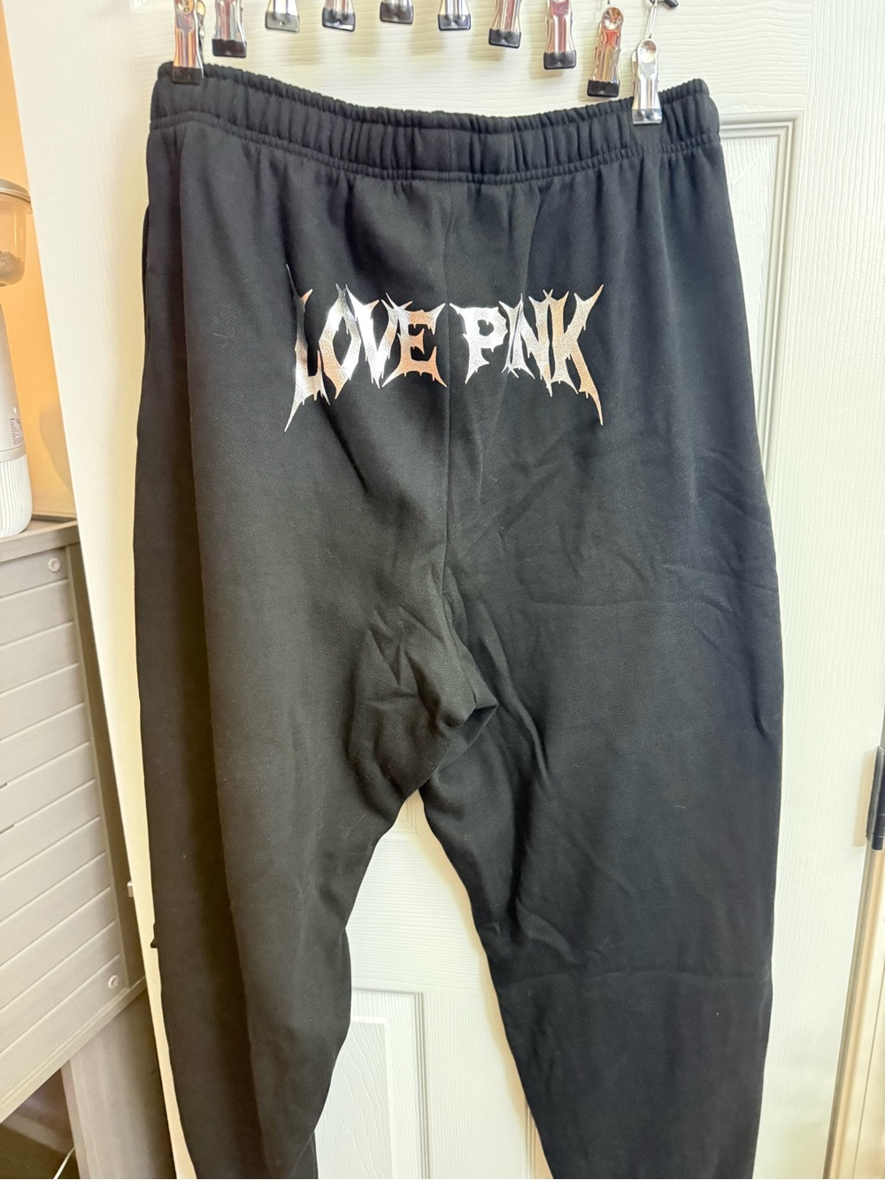 PINK Victoria's Secret Black "LOVE PINK" Graphic Jumpsuit